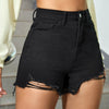 Denim Shorts Black Ripped