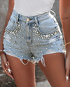 Denim Shorts Rhinestones