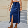 Denim Skirt with Cargo Pockets