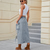 Denim Skirt with Cargo Pockets