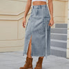 Denim Skirt with Cargo Pockets