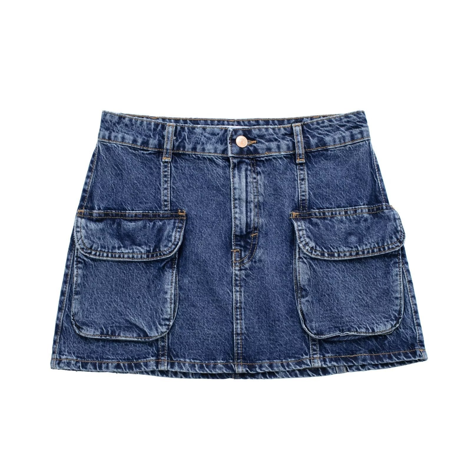 Denim Skirts with Pockets