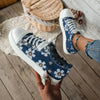 Denim Sneakers Floral Printed