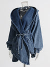 Denim Trench Coat Hooded