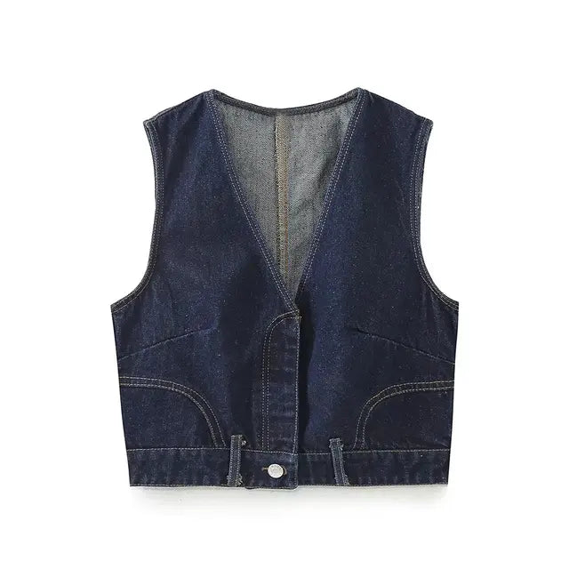 Denim Vest Crop Top