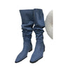 Denim Western Boots