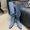 Denim Western Boots