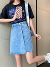 Denim Wrap Skort