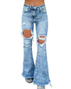 Destroyed Flare Jeans