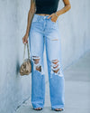 Destroyed Straight Leg Jeans