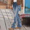 Embroidered Straight Leg Jeans