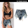 Extreme Thigh Rip Denim Shorts