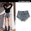 Extreme Thigh Rip Denim Shorts