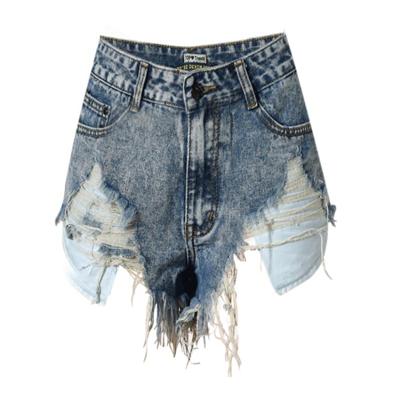 Extreme Thigh Rip Denim Shorts