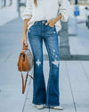 Flare Jeans Ripped Knee