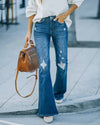 Flare Jeans Ripped Knee