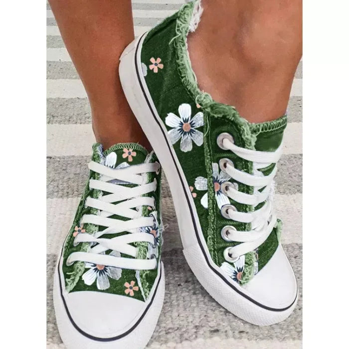 Floral Denim Sneakers