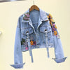 Floral Embroidered Denim Jacket