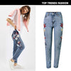 Floral Embroidered Skinny Jeans