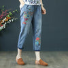 Floral Print Straight Leg Jeans