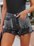 Fringe Rhinestone Denim Shorts