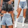 Fringe Rhinestone Denim Shorts