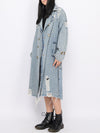 Full Length Denim Trench Coat