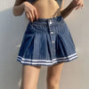 Girls Denim Pleated Skirt