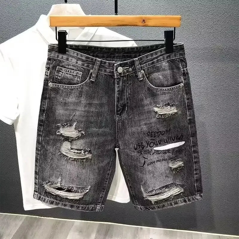 Grey Denim Mens Shorts