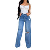 High Rise Straight Wide Leg Jeans