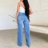 High Rise Straight Wide Leg Jeans