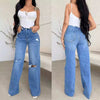 High Rise Straight Wide Leg Jeans