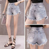 High Waisted Rhinestone Denim Shorts