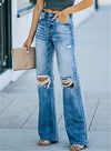 High Waisted Straight Wide Leg Jeans