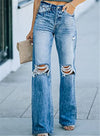 High Waisted Straight Wide Leg Jeans