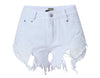 High Waisted White Denim Shorts