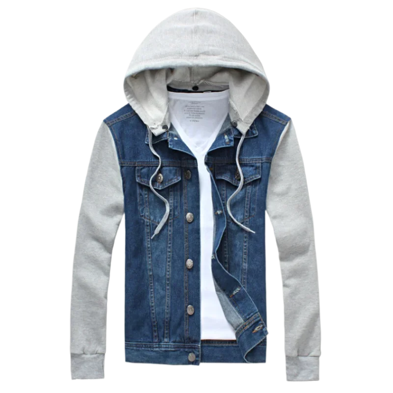 Hooded Denim Jacket Mens