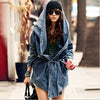 Hooded Denim Trench Coat