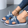 Lace Up Denim Sandals