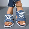 Lace Up Denim Sandals