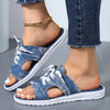 Lace Up Denim Sandals