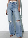 Light Wash Straight Leg Jeans