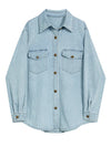 Long Sleeve Blue Denim Shirt