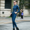 Long Sleeve Denim Jumpsuit