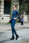 Long Sleeve Denim Jumpsuit