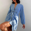 Long Sleeve Denim Mini Dress