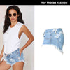 Low Rise Ripped Denim Shorts