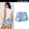 Low Rise Ripped Denim Shorts