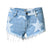 Low Rise Ripped Denim Shorts