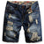 Mens Ripped Denim Shorts